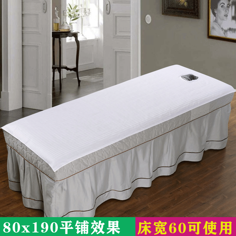 Làm đẹp giường bông đơn giản bông đẹp thẩm mỹ viện massage đặc biệt massage giường trắng tinh khiết với lỗ tấm đơn - Khăn trải giường drap nệm