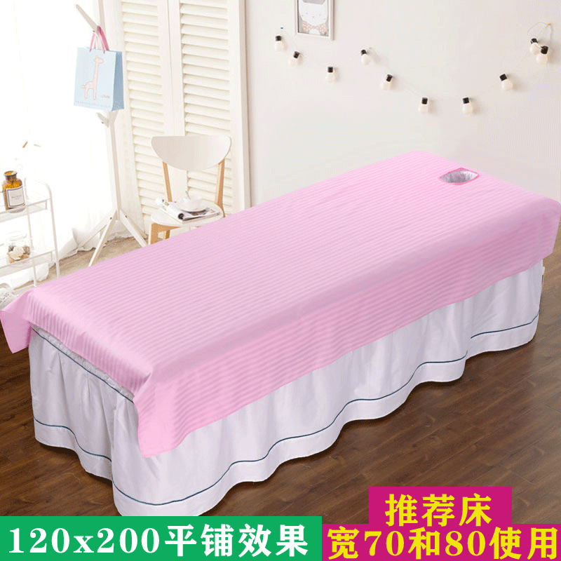Làm đẹp giường bông đơn giản bông đẹp thẩm mỹ viện massage đặc biệt massage giường trắng tinh khiết với lỗ tấm đơn - Khăn trải giường drap nệm