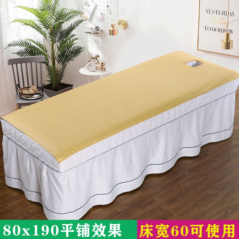 Làm đẹp giường bông đơn giản bông đẹp thẩm mỹ viện massage đặc biệt massage giường trắng tinh khiết với lỗ tấm đơn - Khăn trải giường