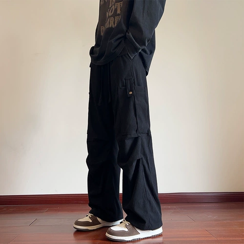 Осенние вельветовые японские штаны для отдыха, свободный прямой крой, в американском стиле, подходит для подростков