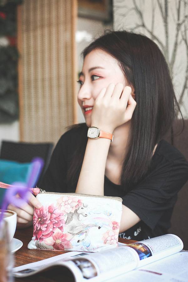 Ví 5,5 inch vải nữ dây kéo túi ly hợp Hàn Quốc đơn giản đồng xu sinh viên điện thoại di động túi ví túi đựng điện thoại nữ đẹp
