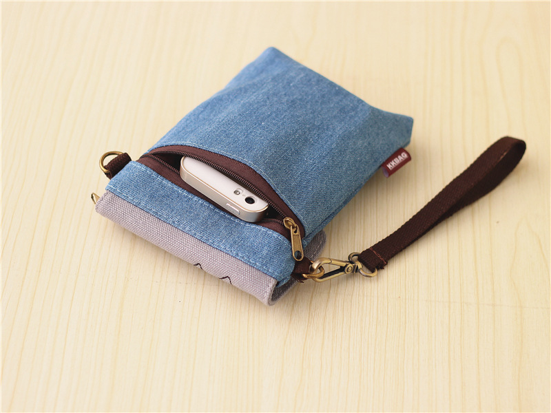 [Khuyến mãi] Còng tay 6 inch Túi xách điện thoại di động Túi xách nữ đơn giản thời trang dễ thương Túi vải nhỏ túi nhỏ túi đựng điện thoại treo cổ