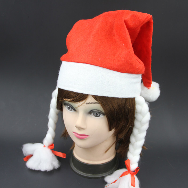 Christmas hat braids Christmas hat girls adult children braids Christmas hat Christmas dress up