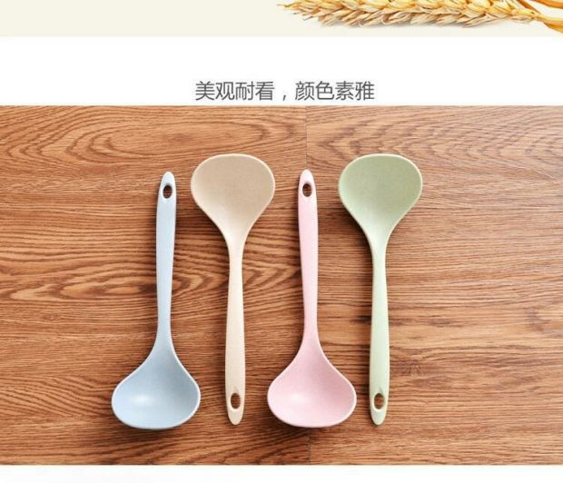 Lúa mì rơm hộ gia đình dài cầm cháo muỗng bếp nhựa dẻo dày bếp cháo lớn - Phòng bếp kệ đựng gia vị trong tủ bếp