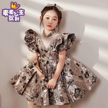 High-definition French light luxury skirt princess skirt girls costume children's dress dress little girl birthday catwalk