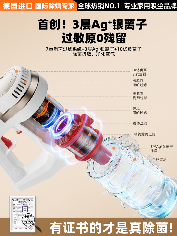2025 New Model Household Cordless Handheld Vacuum Cleaner with Strong Suction Power for Removing Cat Hair and Mites, Vacuuming and Mopping All-In-One, Number One