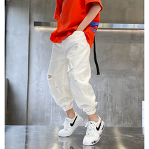Boys sports pants 2021 new summer loading port Wind & Gas Breaking Cave Spring and Autumn Style Big Kids Casual Pants Long Pants Tide