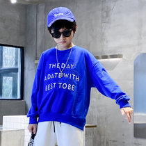  Childrens letter printing sweater 2021 new autumn boys personality Hong Kong style Western style middle and large childrens long-sleeved top tide