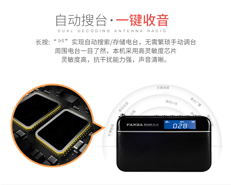 Loa thẻ PANDA / Panda DS-120 radio cầm tay máy nghe nhạc cũ mới Walkman mp3 mini stereo thẻ kỹ thuật số loa di động - Máy nghe nhạc mp3 máy nghe nhạc android
