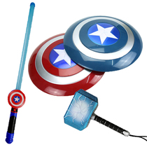 Captain America Mask Shield Thor Hammer Cape Halloween Childrens Day Toys Play Hero Characters