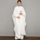 Zen dance clothing for women white suit Chinese style retro cotton and linen Zen loose Zen meditation clothing linen robe dress