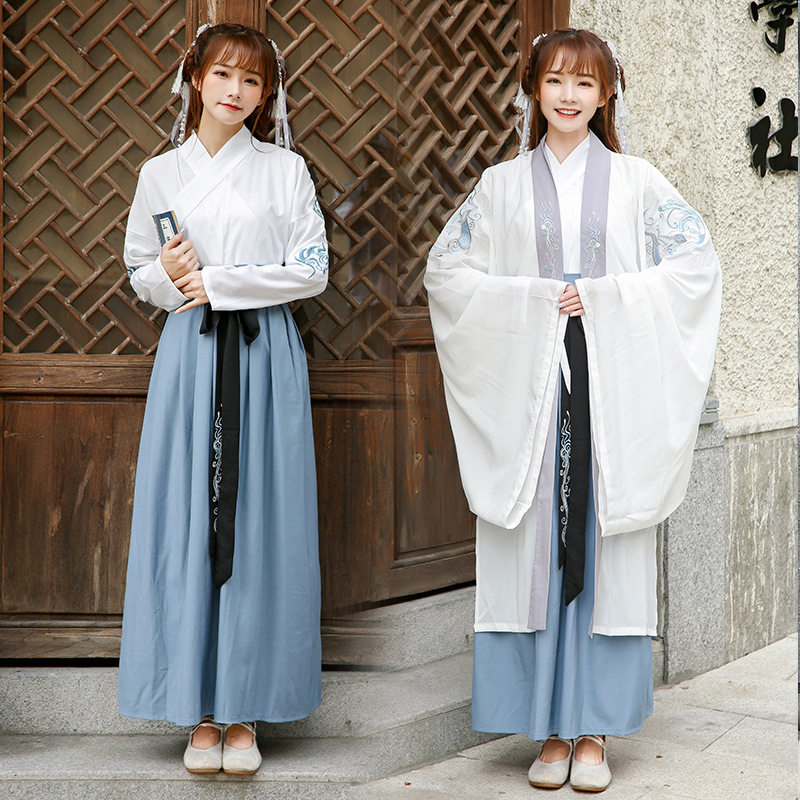 Adult Ancient Clothing Hanfu Women's Clothing Song Dynasty Ancient Civilian Folk Girl Female Poets Female Poets Women's Clothing Show Costumes