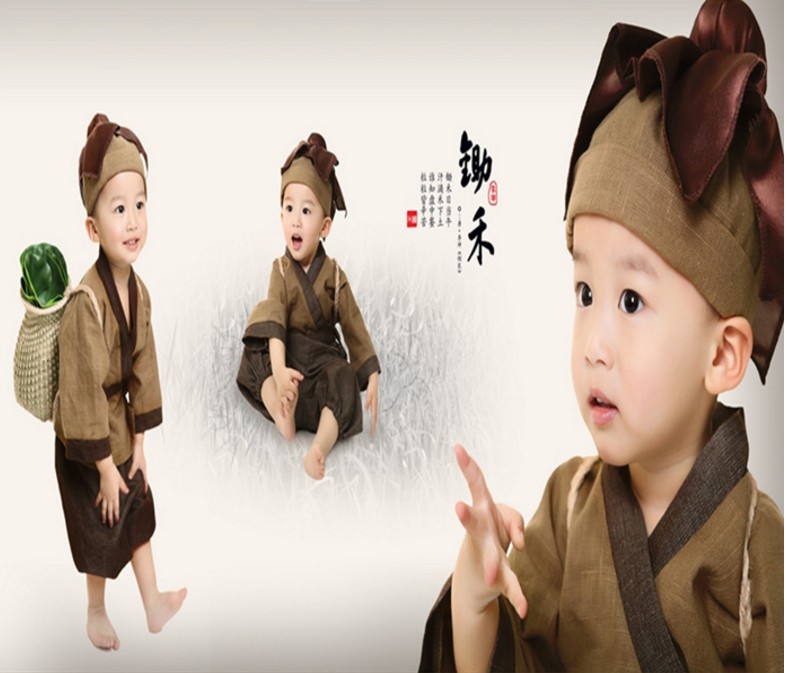 Young child children Ancient clothes Handmaid Bait Additive Children book children Performance out of young children's ancient peasant shop Little two costumes