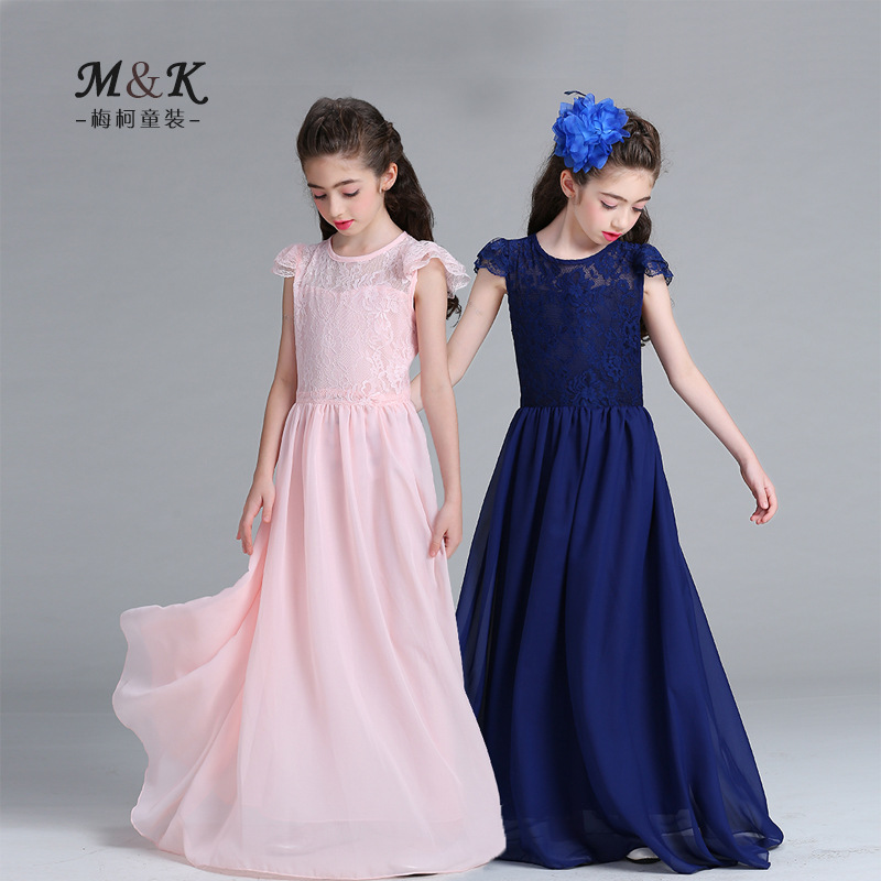 Summer Children Princess Dresses Girl Girl Girl Snowspun Foreign Dress Host Evening Gown Dresses Long Dress Performance Costumes