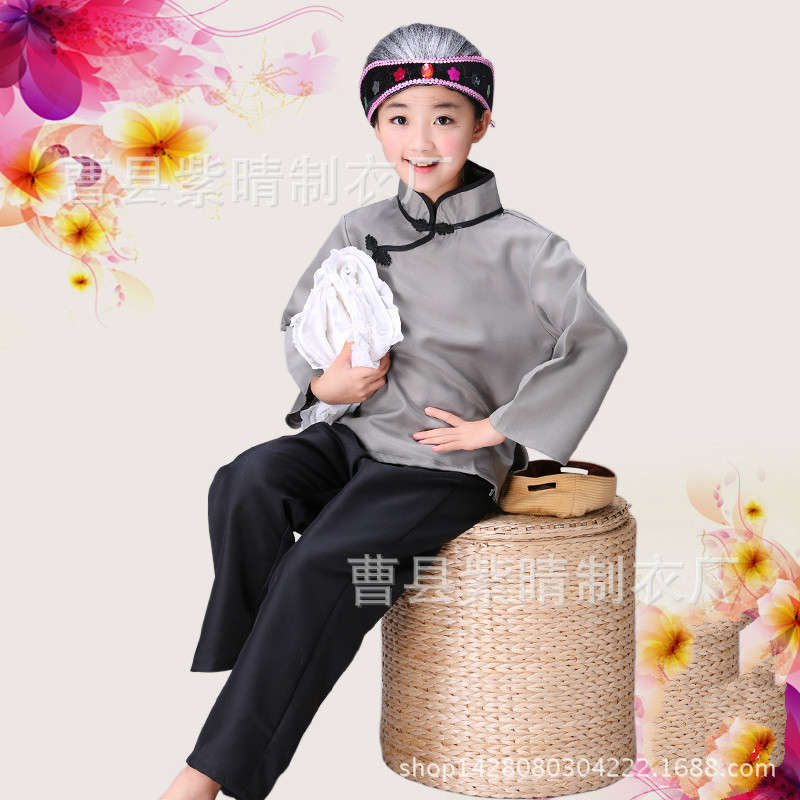 Children's adult grandma cast out clothes for elderly rural farmers'rural old ladies' mother-in-law drama performance costumes