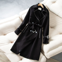 2022 Spring new wind dress Women in the middle of spring and autumn jacket small sub-large coat winter workout black advanced sensation