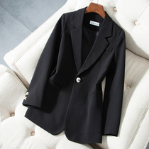 2022 Spring new Western-style suit jacket Womens spring and autumn French style casual Inn Wind Black 100 lap burst