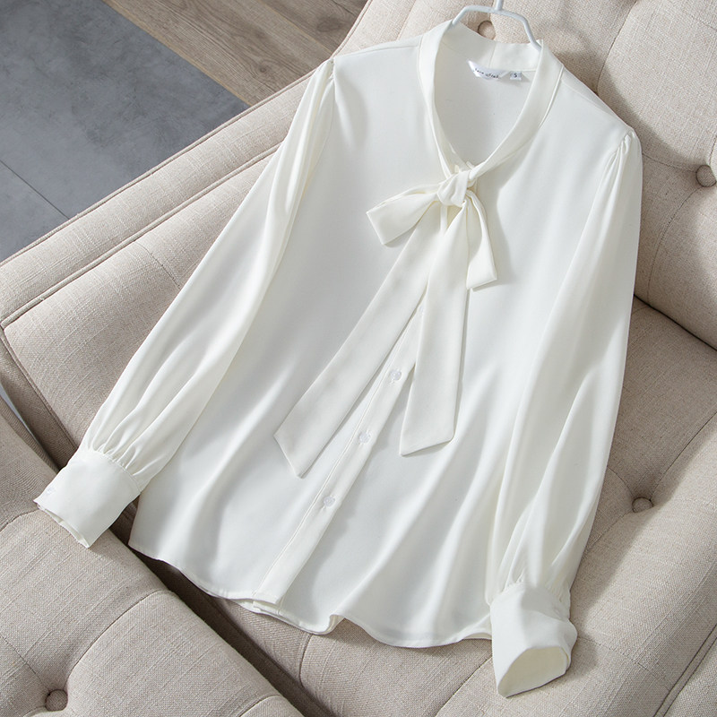 2021 spring new long-sleeved shirt female design sense niche chiffon shirt chic top shirt spring and autumn light familiar