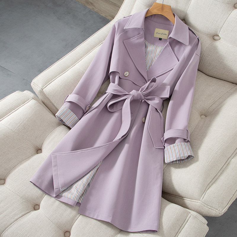 2022 autumn and winter new windbreaker women's mid-length spring and autumn coats small coats are popular this year thickened chic