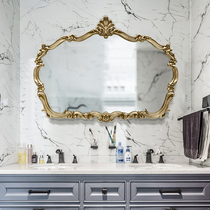 Love Beauty Garnish Mirror Custom Antique Gold Makeup Mirror Subs Eurostyle Special Dressing Mirror Villa Sculpture Floral Guan Guan Mirror