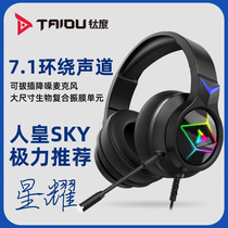 Titanium degree THS201 Shining head-mounted gaming headset Gaming computer desktop eat chicken with headset Jedi survival