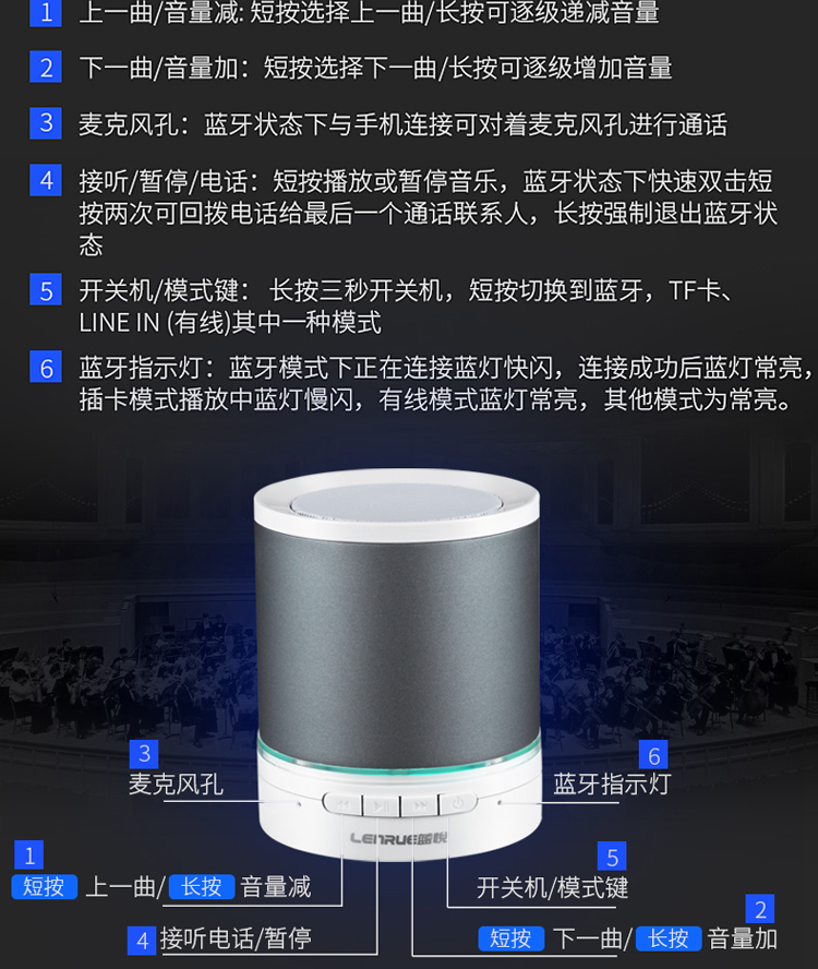 LEnRuE / Blue Yue A3 Loa không dây Bluetooth ngoài trời Nhà ngoài trời Loa siêu trầm Điện thoại di động Máy tính mini phổ biến Âm thanh nhỏ Pháo cầm tay Thẻ di động Người chơi xe Tác động - Trình phát TV thông minh bộ phát wifi viettel