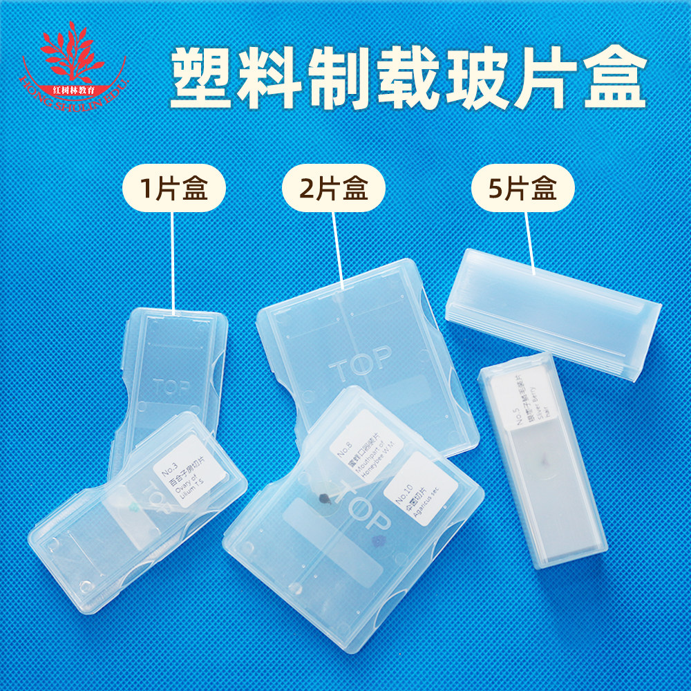 1/2/5/片装塑料制切片盒玻片邮寄夹加厚耐用载玻片盒病理切片盒