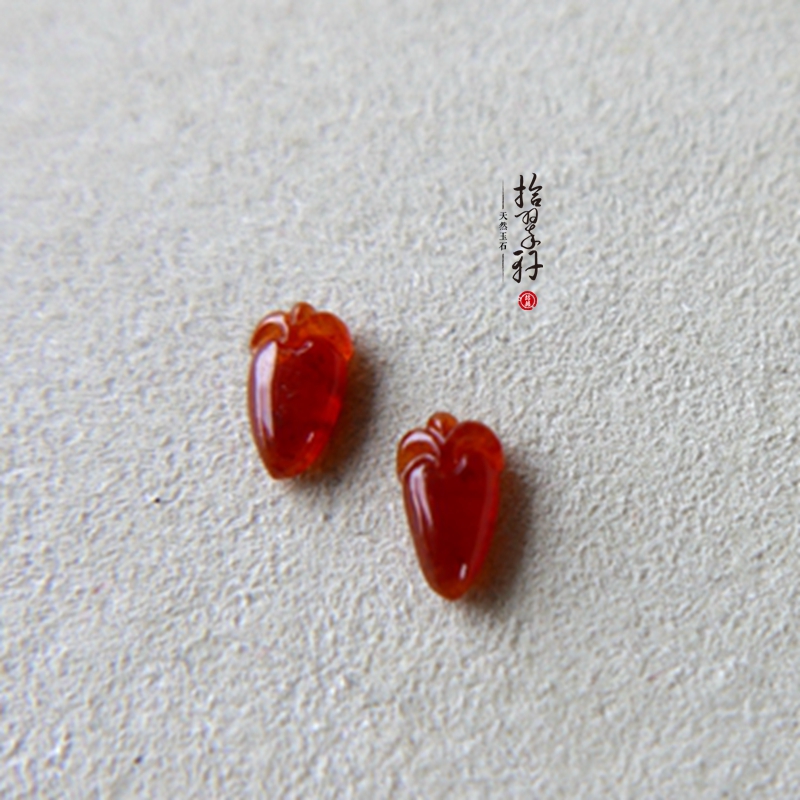 (Zhe Xi ten Cuxuan) Ice seed red emerald emerald gourd pair