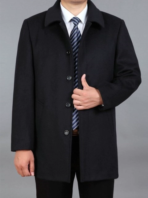 Giải phóng mặt bằng áo khoác cashmere nam cộng với nhung dày trung niên và người cao tuổi Áo len dài - Áo len