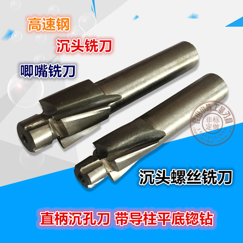 Taiwan BB Sink Head Knife with guide pillar Flat-bottomed Countersunk M3-M20 straight shank sinkhole milling cutter internal R knife R1-R12