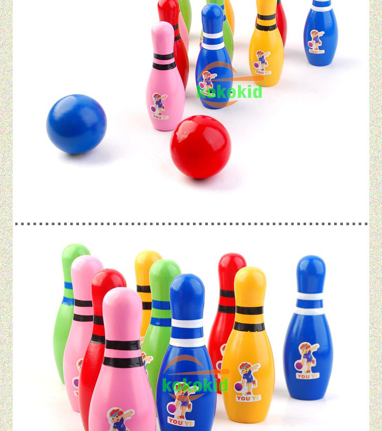 Trẻ em của thể thao bóng thể thao phim hoạt hình bằng gỗ toddler bowling lớn rắn gỗ đồ chơi giáo dục bowling đồ chơi bowling
