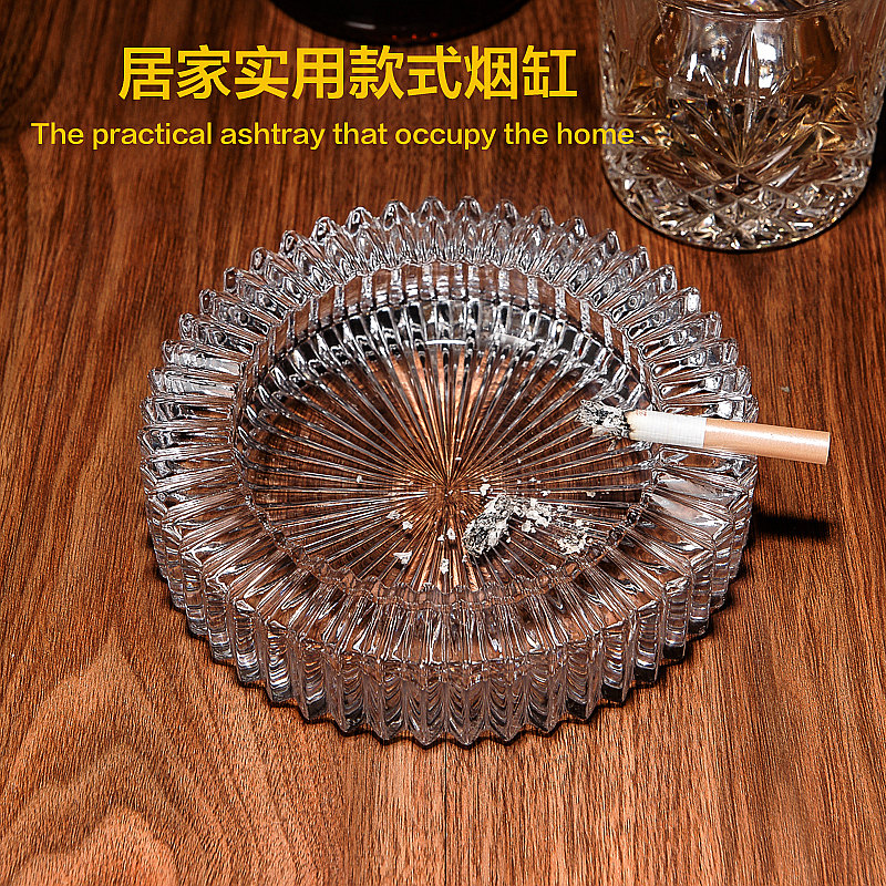Japan Imports Crystal Glass Cigarette Ash Trays Fashion Individuality Gift Big Eurostyle Cigarette Cylinder Living-room Office Swing