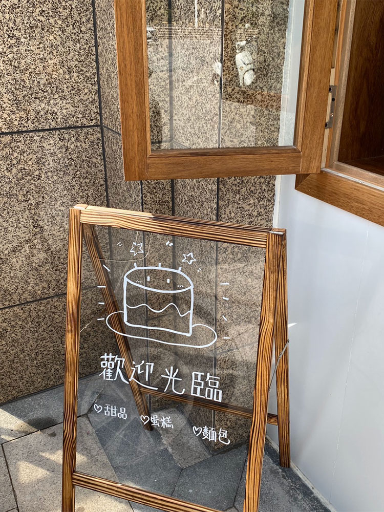 Transparent double-sided welcome sign billboard Floor-standing three-dimensional display card stand acrylic business hours display stand