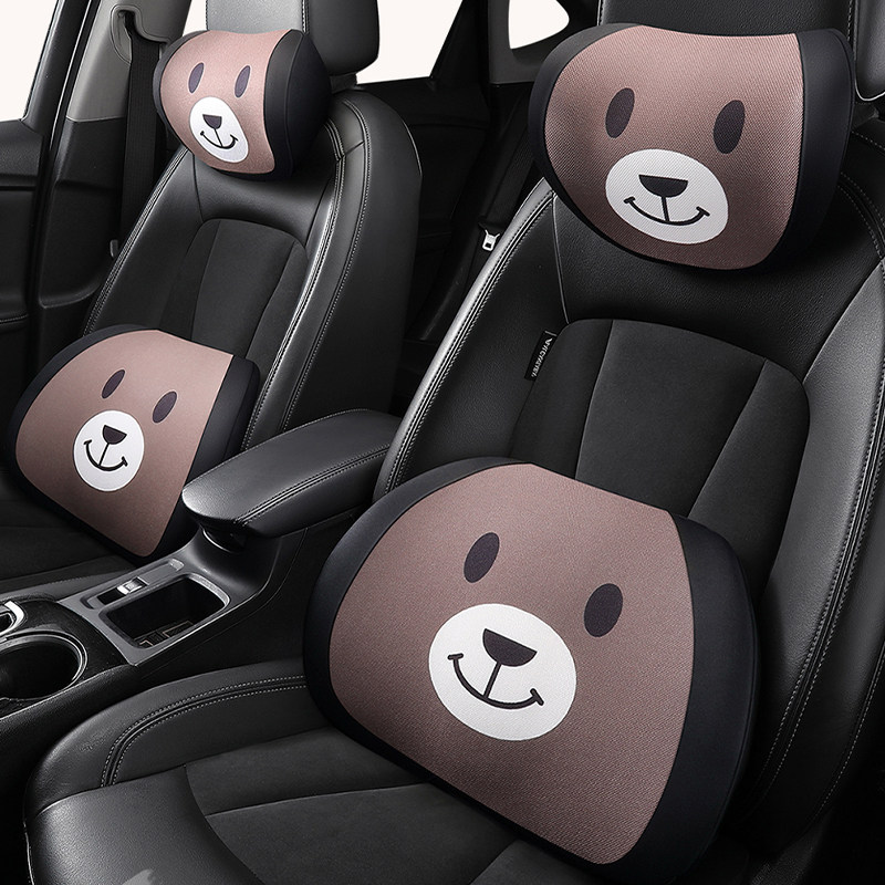 Cartoon car headpillow cute a pair of neck pillow memory cotton car with pillow car carrying four seasons office seat pillow