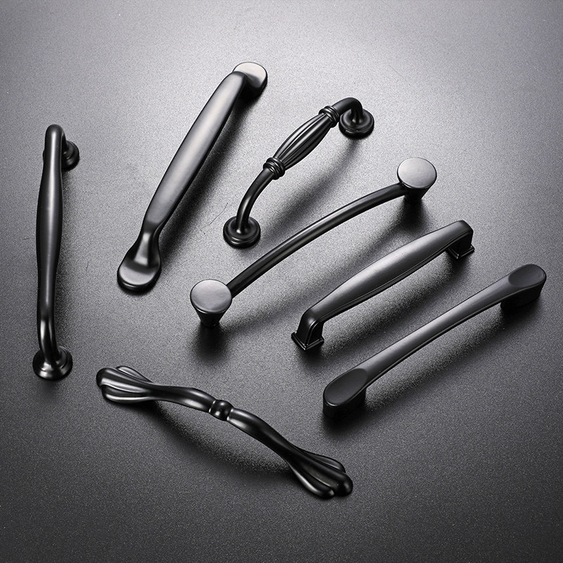 Jiabao Closet Wardrobe Door Handle Modern Minimalist Drawer Cabinet Handle Black Cupboards Shoes Cabinet Long Handle Hardware