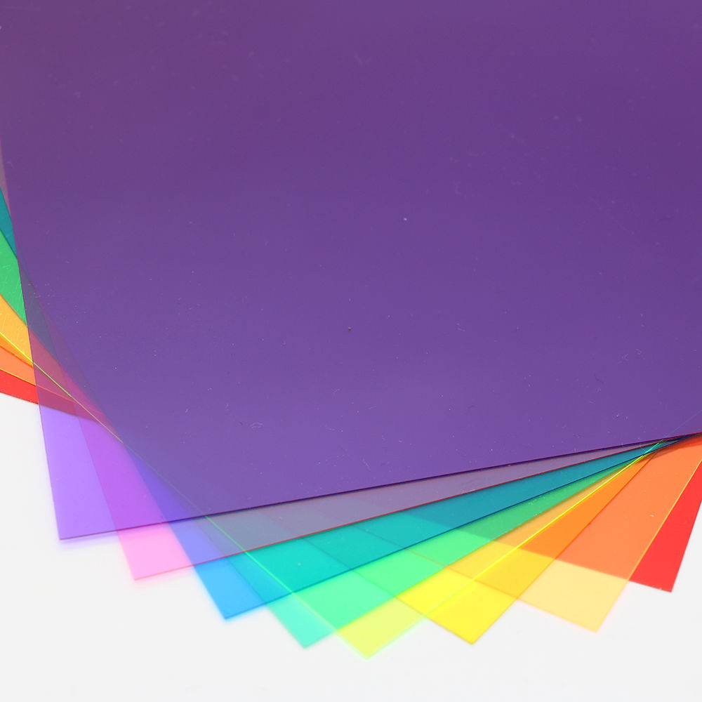 Coloured Glass Paper Handmade Kindergarten Transparent Light Transmission Hard Sheet Children Seven Colorful Plastic Paper A3A4 Wings Color Paper-Taobao