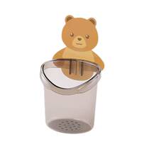 DRAIN HOLDING CUP SMALL BEAR CUDDLE WITH TOOTHBRUSH HOLDER FREE OF PUNCH CARTOON WALL-MOUNTED SIMPLE TOILET AND STICK SHELF