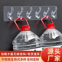 The new three-to-five-even-six-to-coat cap hook metal wire drawing process postier-free punch-free crystal no-mark adhesive hook