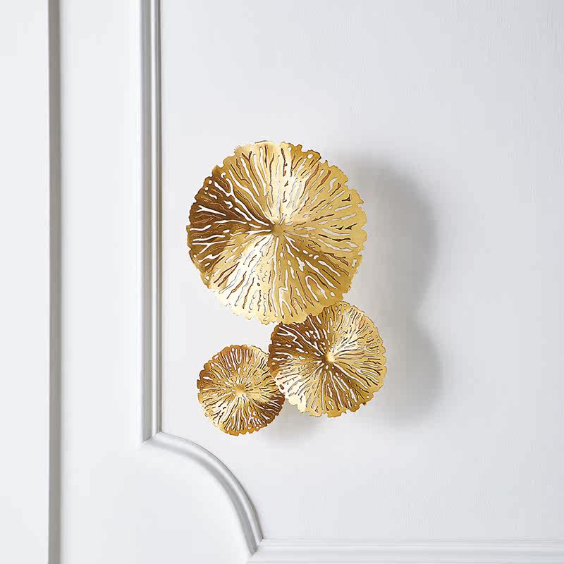 Belcarl India imports light luxury full copper golden water lily wall hanging living room flower wall decoration wall decoration wall hanging