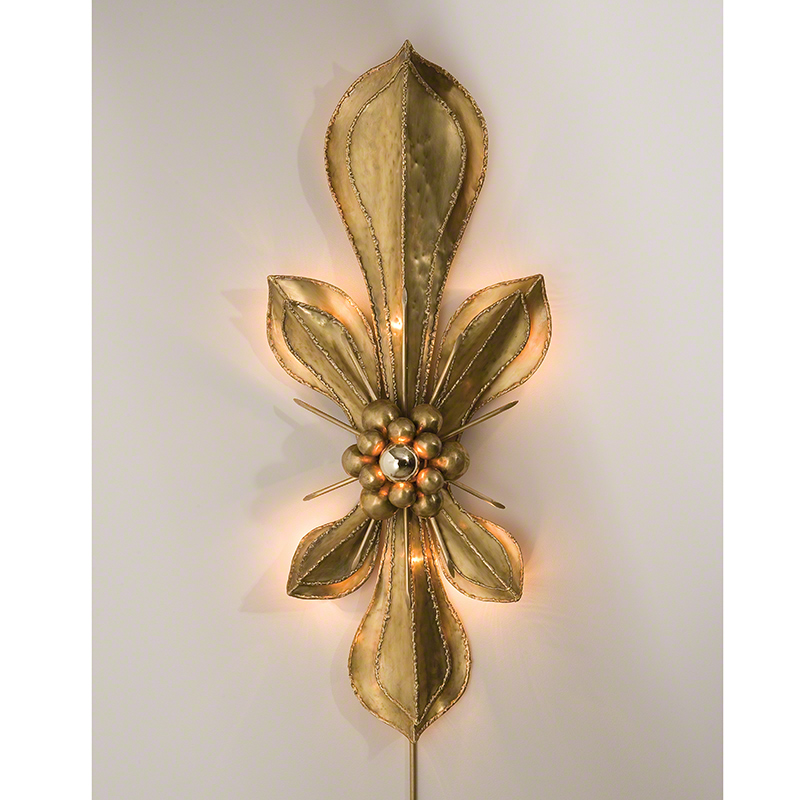 North Carolina Meijia retro brass tail flower wall lamp European-style living room aisle decorative wall lamp creative lamps