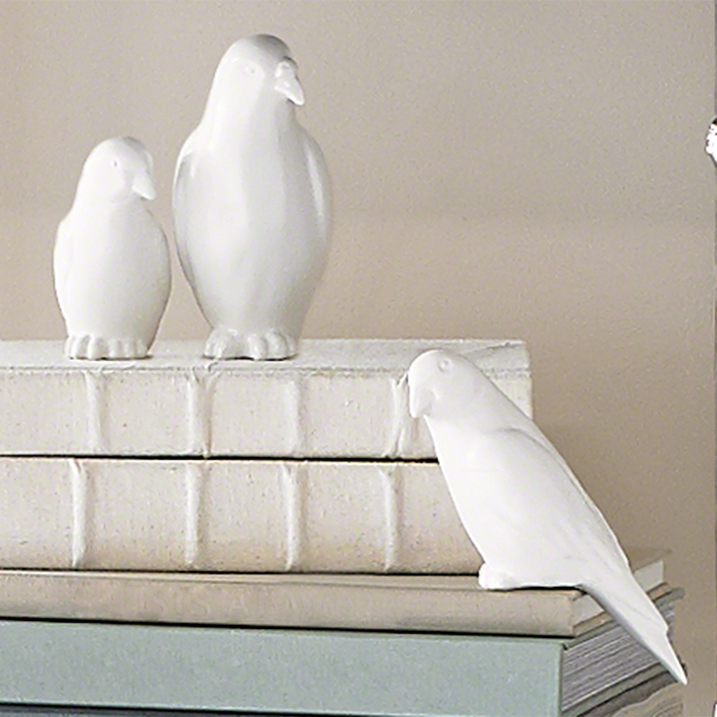 North Carolina American Home Matt White Ceramic Bird Sculpture Modern Study Bedroom Desktop Creative Decoration Ornament