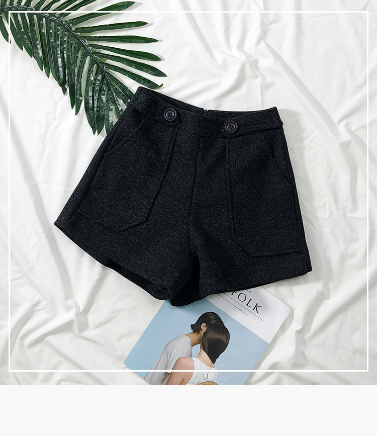 Quần short nữ 2018 mới rộng, quần lửng cạp cao cạp cao quần ống rộng Phiên bản hàn quốc mùa thu đông hoang dã quần short trắng nữ mặc với áo gìquần jean ngắn nữ đẹp