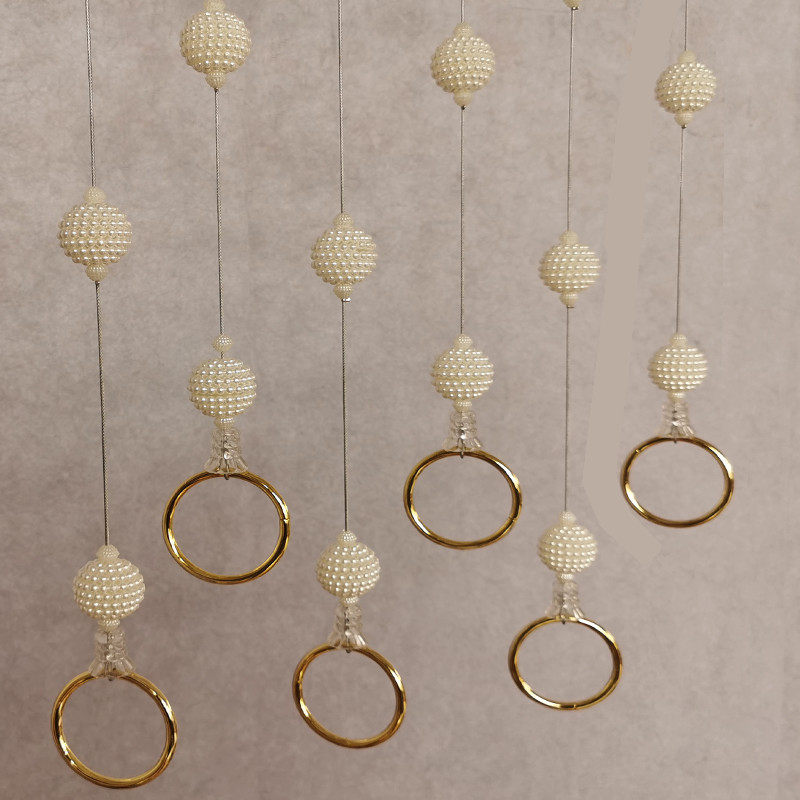 Clothing Store Crystal Rings Pearl Pendant Chain Hanging Hanger Children's Clothing Shop Beads Necklace Hanger Upper Wall Hanging Show Shelf