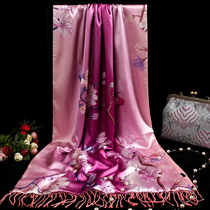 Real Silk Scarf Mulberry Silk Qipao Shawl Cape Girl Spring Summer Fashion Bifacial 100 Hitch Mother Wedding Outside of the Old Age