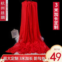 3 m extra-large lengthened red silk scarf dancer dance autumn summer Womens thin Desert Fashion Seaside Beach Shawl