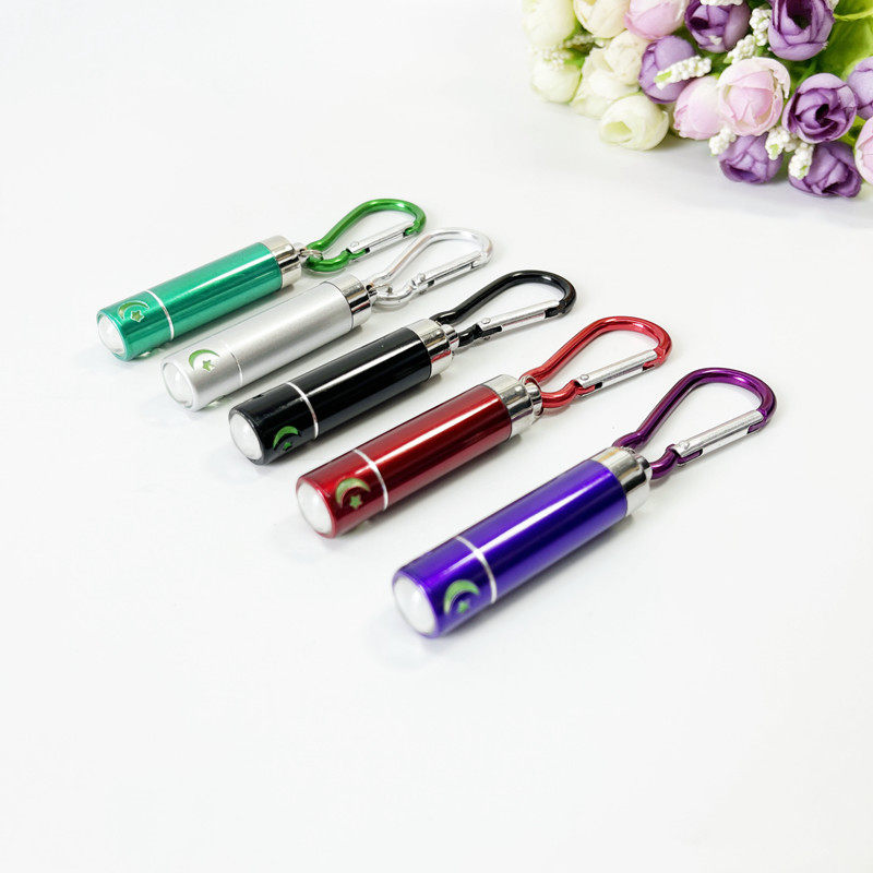 Cross-border New Mini Small Flashlight Aluminum Alloy Led Portable Key Buckle Light Stars Moon Lights Home