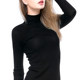 Black Half High Collar Bottom Sweater Women Thin Section Spring Autumn Basic Wool Sweater Slim Long Sleeve Knitted Sweater Tight