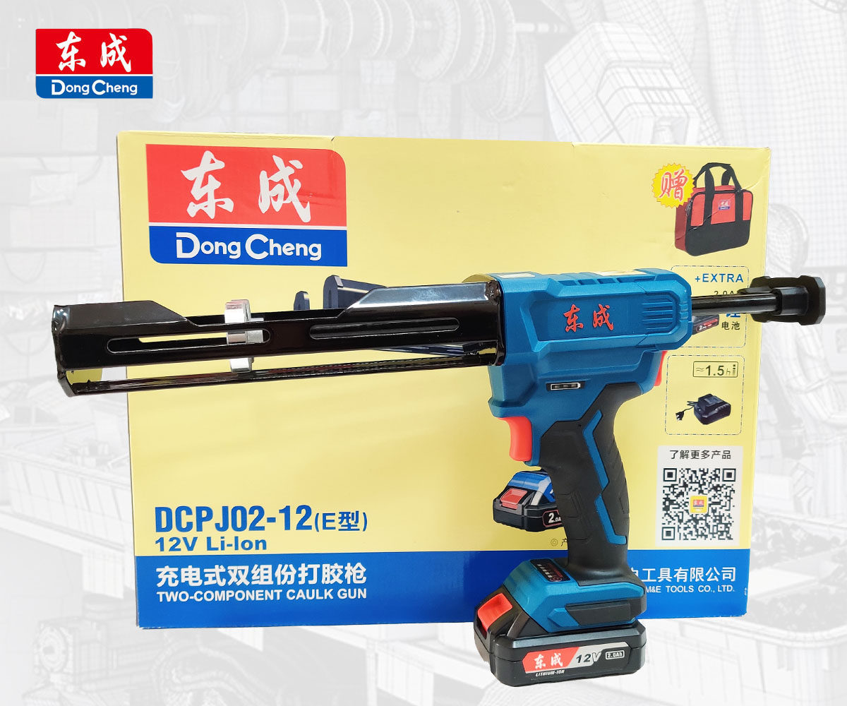 Dongcheng new product rechargeable electric beauty seam glue gun double-barreled glue gun DCPJ02-12E tile beauty seam agent electric