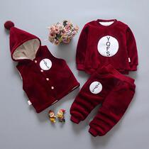 6-12 months 0-1 year old half female baby 2 male baby clothes 4 Winter Clothes 5 thickening 7 plus velvet 8 children suit 10 tide