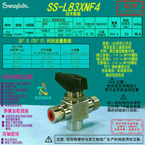 (SS-L83XNF4)Swagelok High Pressure Ball Valve Nylon Seat 1 4 in NPT Inner Thread